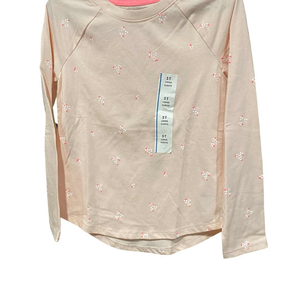 Cat & Jack Long Sleeve Shirt - Light Pink Floral